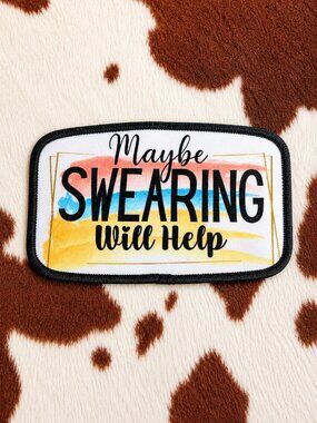 Maybe Swearing Sublimation DYI Fabric Hat Patch Glue Iron On Sew Hat Patch